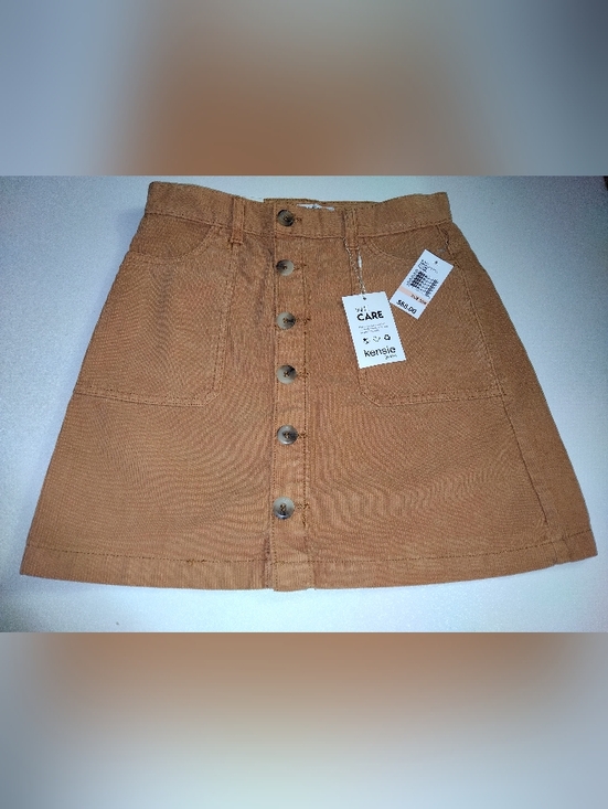 Kensie Dresses & Skirts - Kensie Women's Deep Camel Button-Front Look Corduroy Mini Skirt New Size 2/26